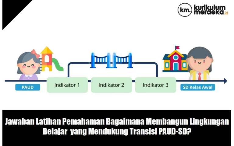 Jawaban Latihan Pemahaman Bagaimana Membangun Lingkungan Belajar yang Mendukung Transisi PAUD-SD? Topik Terbaru 2023